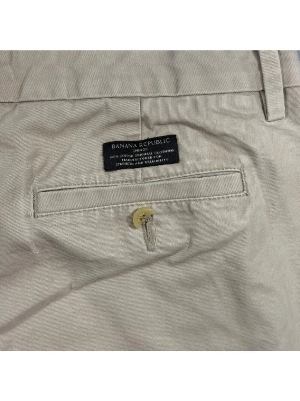 Banana Republic Gavin Chino Pants Men 34x32 Beige Khaki Straight Casual Cotton